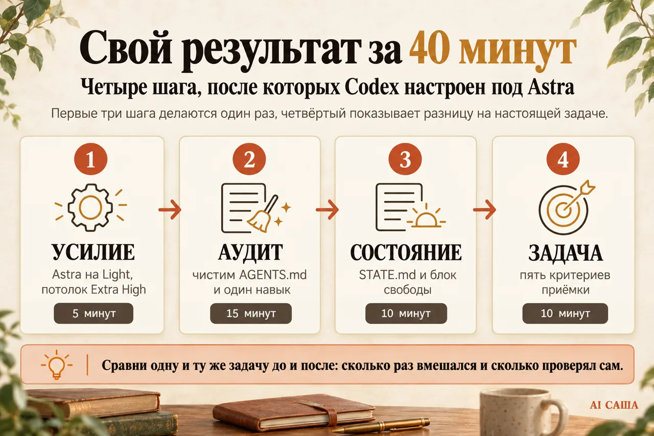 Свой результат за 40 минут